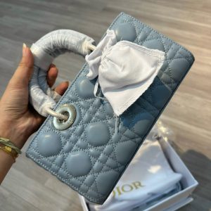 Dior D-Joy Mini Blue Replica Bags Calf Leather Size 22cm (2)