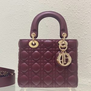 Dior Lady My ABC Womens Replica Bags Plum Red Size 20cm (2)