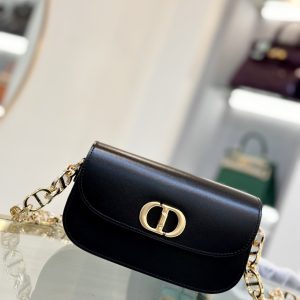 Dior Small 30 Montaigne Avenue Replica Bags Black Calfskin Size 18x10x4 (2)