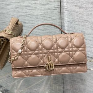 Dior Woc Womens Pink Replica Bags Gold Lock Size 21×11 (2)