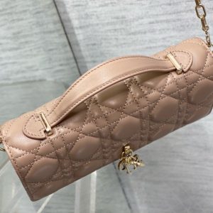 Dior Woc Womens Pink Replica Bags Gold Lock Size 21×11 (2)