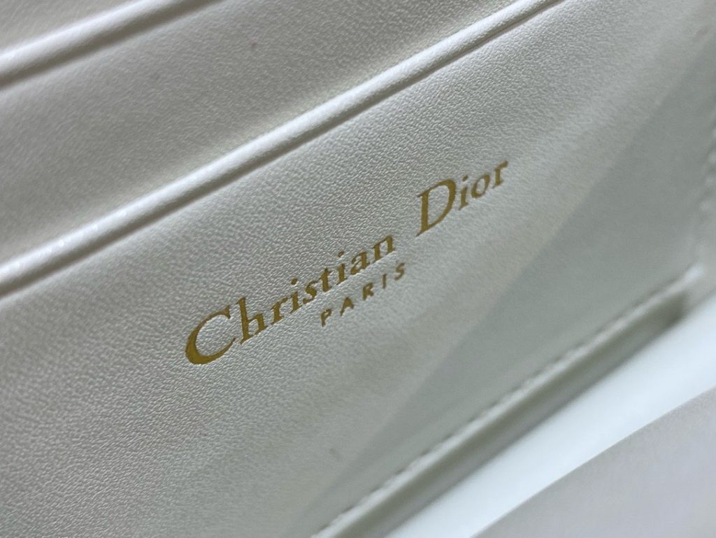 Dior Woc Womens White Replica Bags Gold Lock Size 21x11 (2)