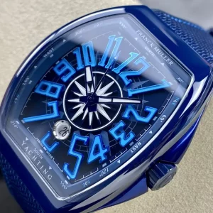 Franck Muller V45 Yachting Ceramic Blue Replica Watches 45mm (5)