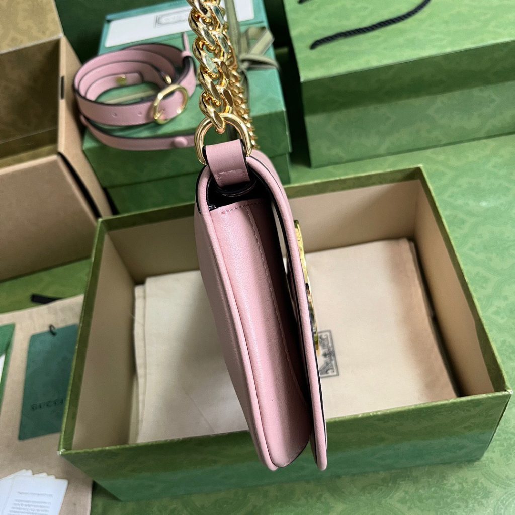 Gucci Blondie Replica Bags Womens Pink Lock Gold Size 28x16x4cm (1)
