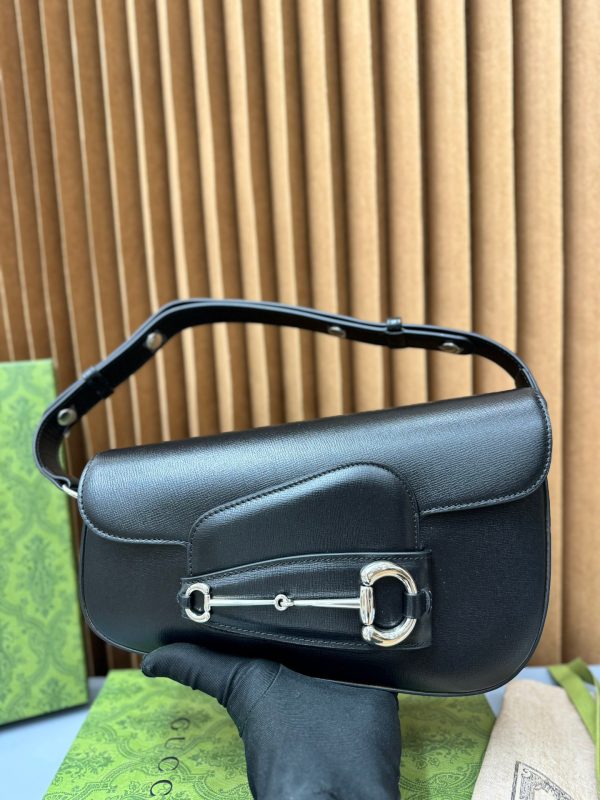 Gucci Horsebit 1955 Black Womes Replica Bags Size 26cm (2)