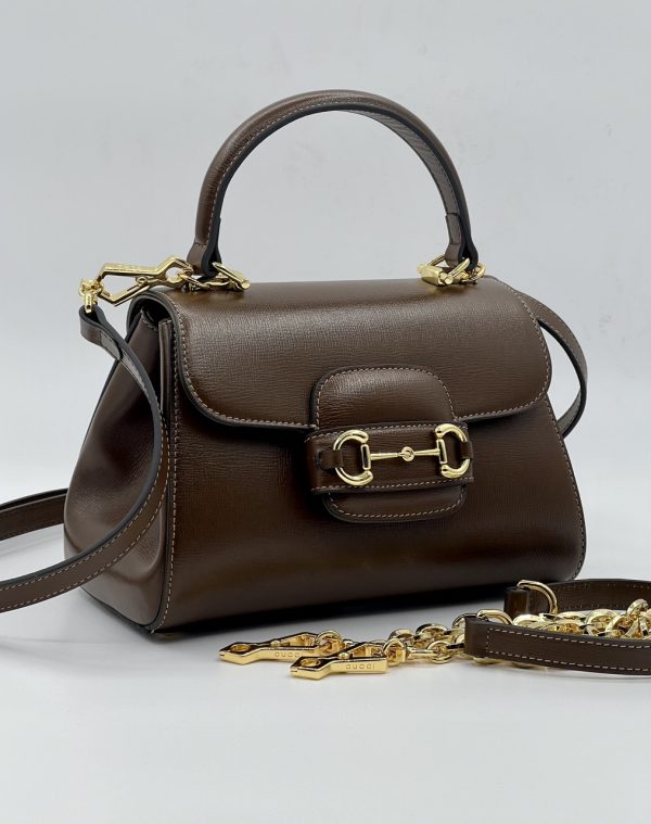 Gucci Horsebit 1955 Mini Replica Bags Brown Size 10 (2)