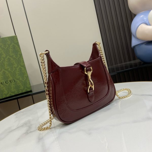 Gucci Jackie Notte Mini Womens Replica Bags Plum Red Size 19.5x18x3 (1)