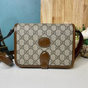 Gucci Mini Shoulder Interlocking G Brown Replica Handbags Size 17x20x7 (2)