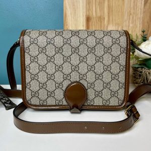 Gucci Mini Shoulder Interlocking G Brown Replica Handbags Size 17x20x7 (2)