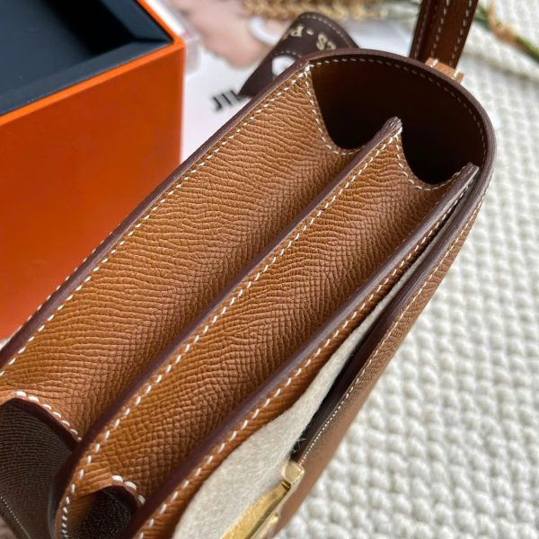 Hermes Constance 18 Orange Swift Gold Hardware Replica Bags Size 19cm (2)