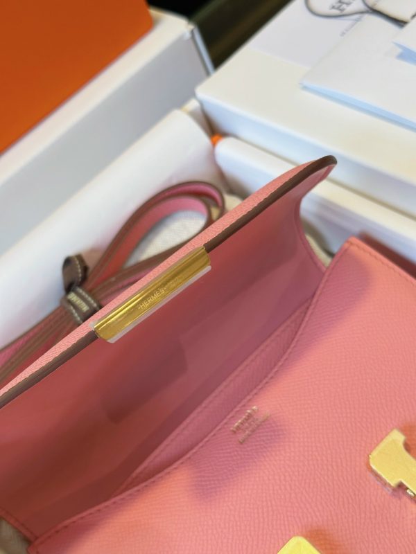 Hermes Constance Replica Handbags Womens Pink Size 19cm (2)