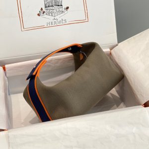 Hermes Trousse Bride A Brace Fabric Replica Handbags Womens 20x12x10cm (2)