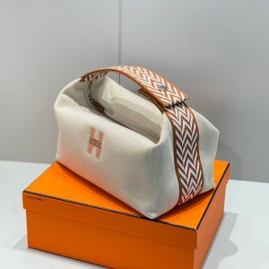 Hermes Trousse Bride A Brace Womens Fabric Replica Handbags Size 20x12x10cm (2)