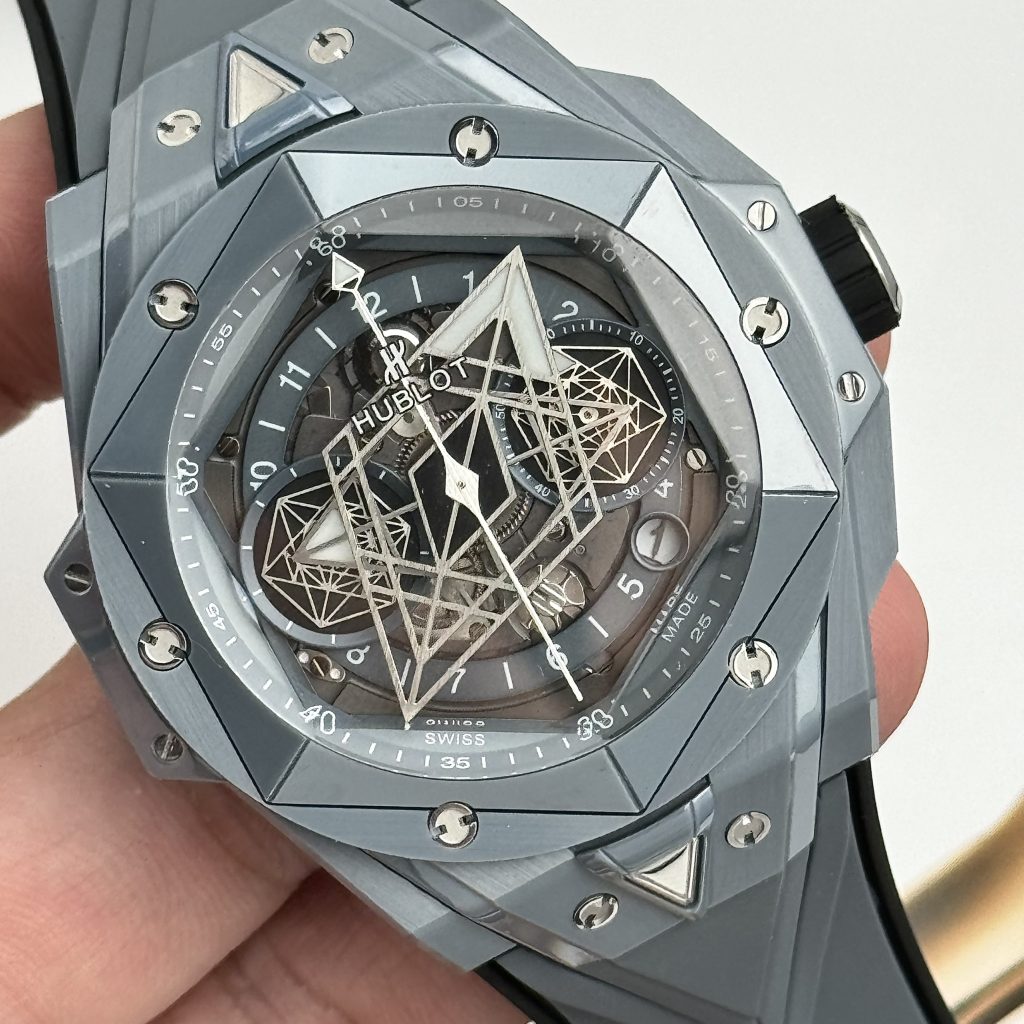 Hublot Big Bang Sang Bleu II Ceramic Gray Replica Watch BBF 45mm (9)