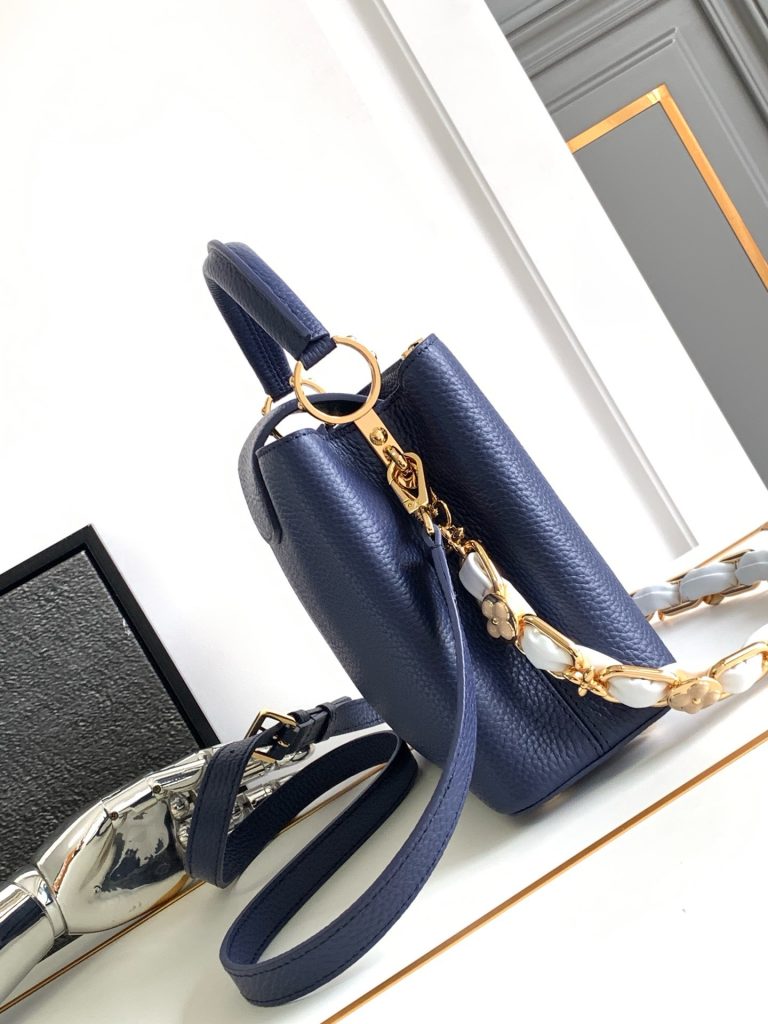 Louis Vuitton Capucines BB Replica Handbags Charcoal Purple 27x18x9cm (2)