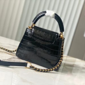 Louis Vuitton LV Capucines Crocodile Replica Bags Black Size 21x14x8cm (2)