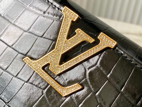 Louis Vuitton LV Capucines Crocodile Replica Bags Black Size 27x21x10cm (1)