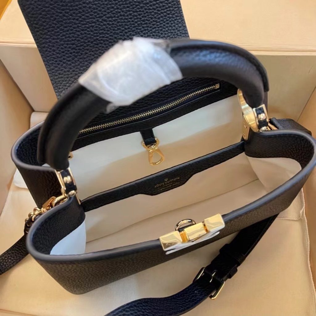 Louis Vuitton LV Capucines Womens Replica Bags Black Size 27x21x10cm (2)