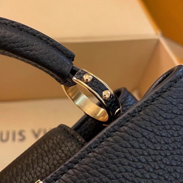 Louis Vuitton LV Capucines Womens Replica Bags Black Size 27x21x10cm (2)