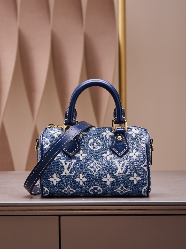 Louis Vuitton LV Speedy Monogram Demin Womens Replica Bags Size 16x10x7 (2)