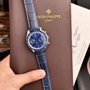 Omega Speedmaster Co-Axial Moonphase Blue Best Replica 44mm (5)
