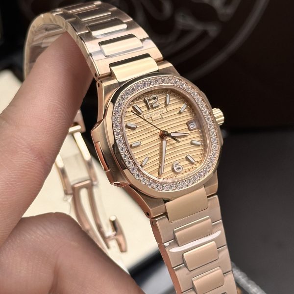 Patek Philippe Nautilus 7010 Diamonds Bezel Replica Watch GR Factory 32mm (1)