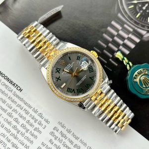 Rolex DateJust 126231 Customs Bezel Moissanite Diamonds Wimbledon Dial VS 36mm (6)