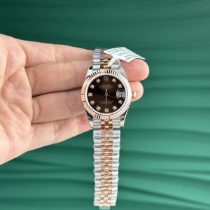 Rolex DateJust Gold Wrapped Chocolate Dial GM Factory Best Replica (7)