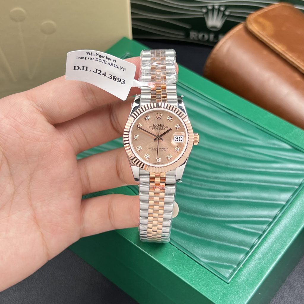 Rolex DateJust Gold Wrapped Sundust Pink Dial GM Factory 31mm (1)