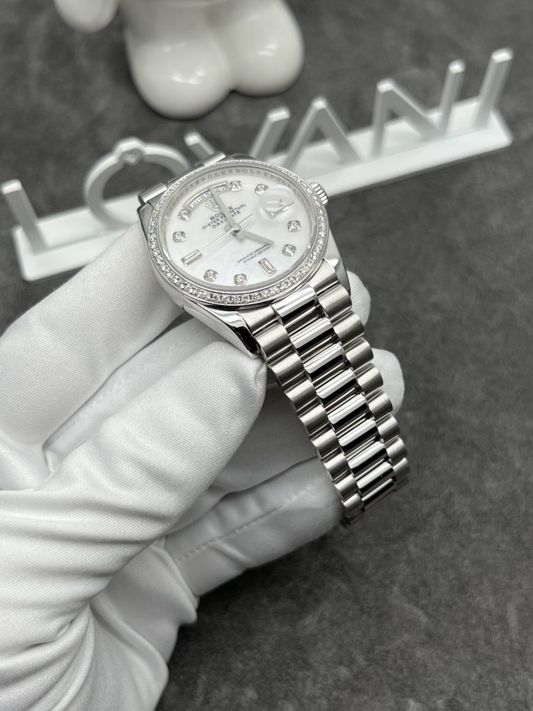 Rolex Day-Date 128349RBR 18K White Gold & Natural Diamonds MOP 36mm (1)