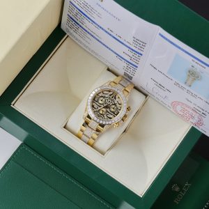 Rolex Daytona Eye Of Tiger Gold Wrapped Customs Moissanite Diamonds (2)