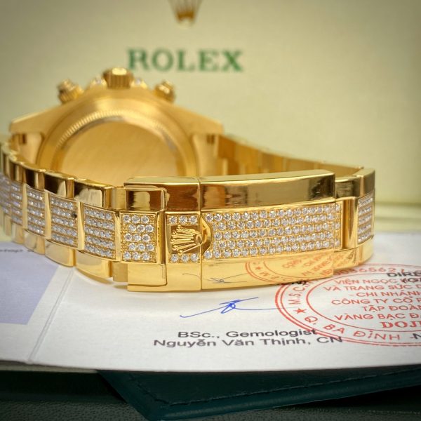 Rolex Daytona Eye Of Tiger Gold Wrapped Customs Moissanite Diamonds 40mm (2)