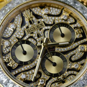 Rolex Daytona Eye Of Tiger Gold Wrapped Customs Moissanite Diamonds (13)