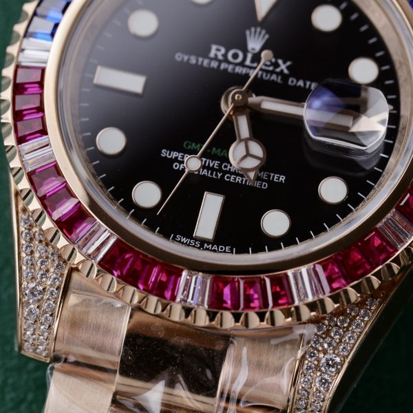 Rolex GMT-Master II Custom CZ Diamonds Fake Watch TW Factory 40mm (11)