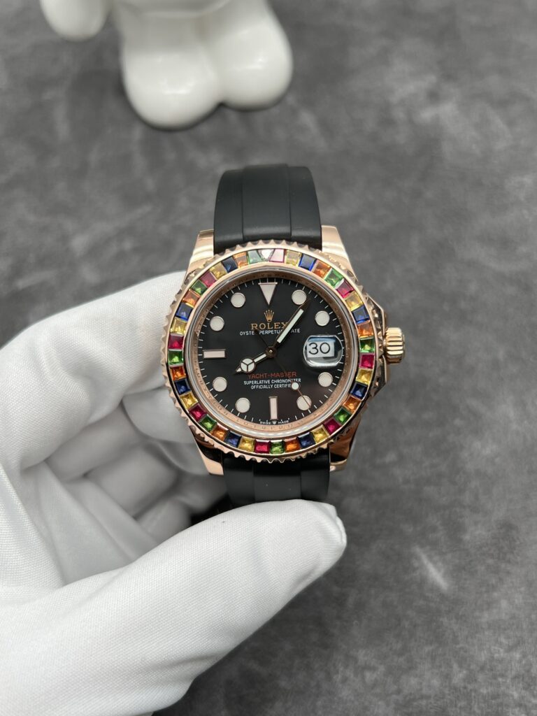 Rolex Yacht Master 116695 SATS Solid Gold 18K and Gemstones 40mm ...