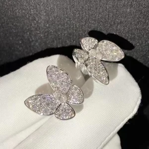 Van Cleef & Arpels Butterfly Finger Womens Rings Custom Diamond White Gold 18K (2)