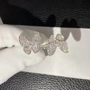 Van Cleef & Arpels Butterfly Finger Womens Rings Custom Diamond White Gold 18K (2)