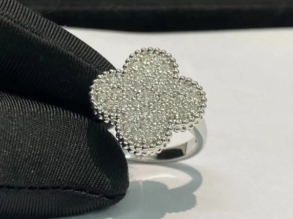 Van Cleef & Arpels Magic Alhambra Womens Custom Diamond White Gold 18K Rings (2)