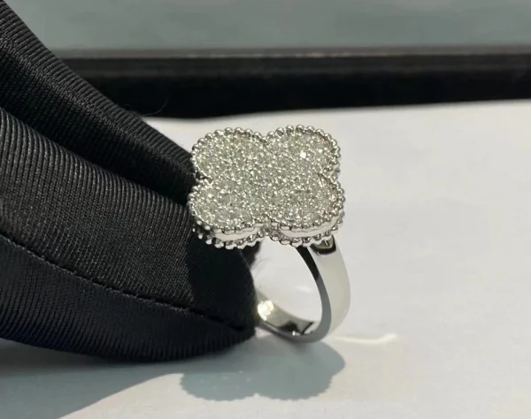 Van Cleef & Arpels Magic Alhambra Womens Custom Diamond White Gold 18K Rings (2)
