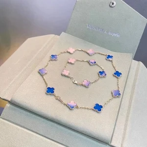 Van Cleef & Arpels Necklace And Bracelet Set Custom Rose Gold 18K (2)