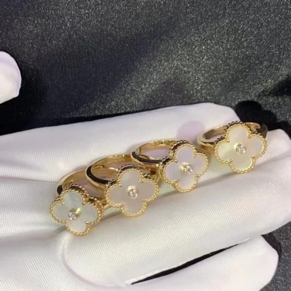 Van Cleef & Arpels Rings Mother Of Pearl 18K Gold Custom (2)