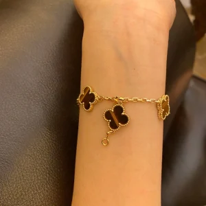 Van Cleef & Arpels Vintage Alhambra Womens Bracelet Custom 18K Gold (2)