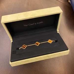 Van Cleef & Arpels Vintage Alhambra Womens Bracelet Custom 18K Gold (2)