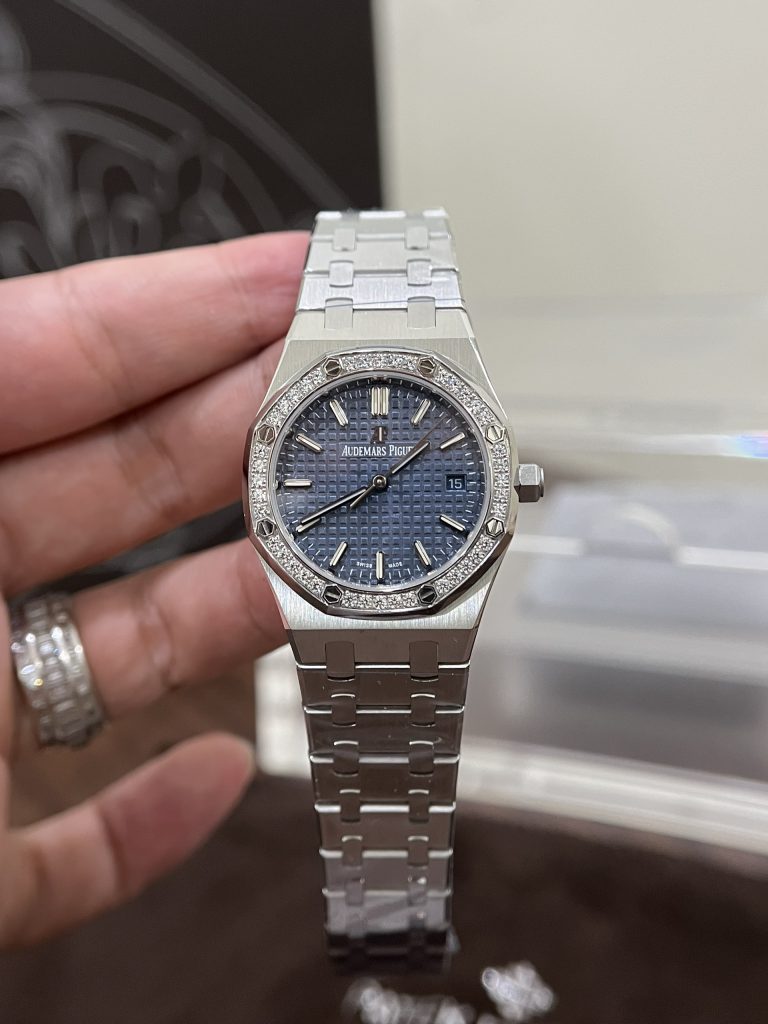 Audemars Piguet Royal Oak 77351ST Blue Dial Best Replica Watch 34mm (1)