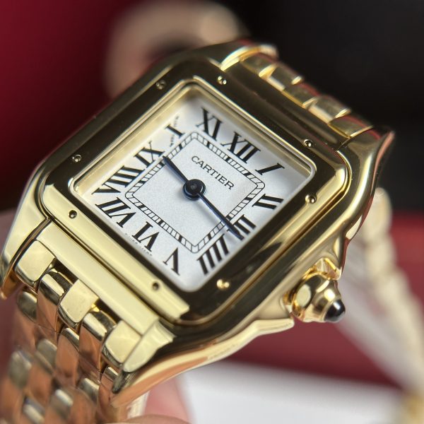 Cartier Panthere Womens Yellow Metal Wire Replica Watches 23x30mm (2)