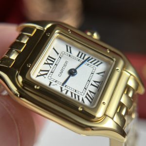 Cartier Panthere Womens Yellow Metal Wire Replica Watches 23x30mm (2)