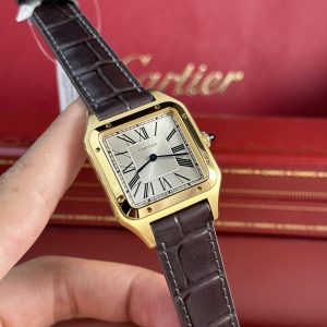 Cartier Santos Dumont Large Gold Replica Watch F1 Factory (1)