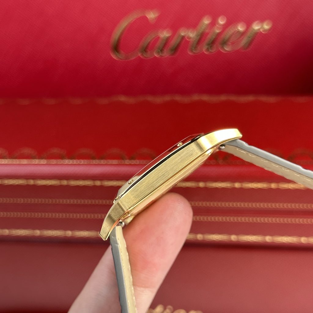 Cartier Santos Dumont Large Gold Replica Watch F1 Factory (1)