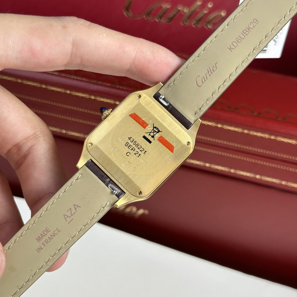 Cartier Santos Dumont Large Gold Replica Watch F1 Factory (1)