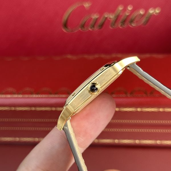 Cartier Santos Dumont Large Gold Replica Watch F1 Factory (1)